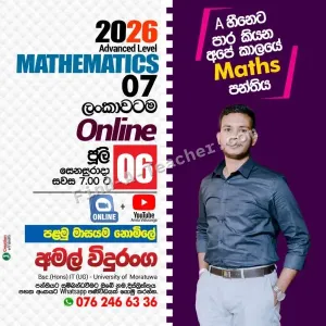Mathematics O/L Grade 10/11 and A/L Mathematics (07) Classes