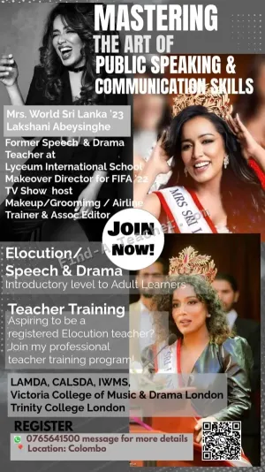 Teacher Training, Elocution, Public Speaking