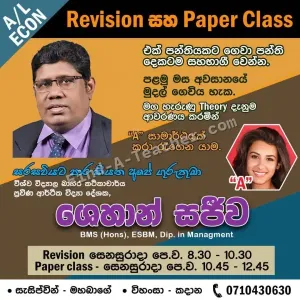 A/L Economics - Revision and Paper Classes