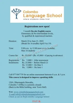 Full-time and part-time English courses with foreign and local teachers