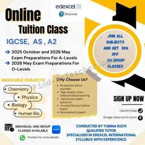 Edexcel IGCSE, AS & A2 Biology, Chemistry, Physics, Human Biology ( 2026 May or 2025 oct exams)