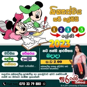Grade 1 to 5 - Sinhala, ENV, English, Tamil, Mathematics