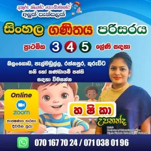 Sinhala, Maths, ENV Classes