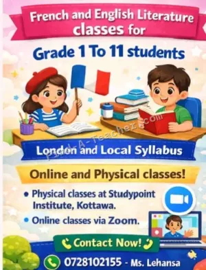 Science, English Literature and Mathematics Classes