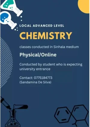 A/L Chemistry - Online / Physical Classes