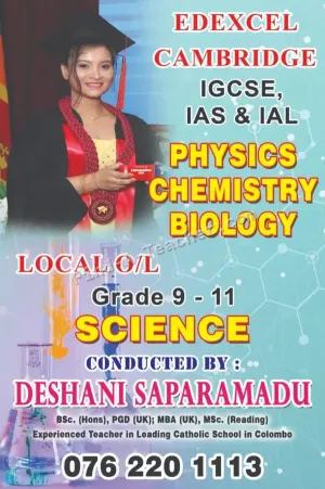 London O/L and A/L - Physics, Chemistry, Mathematics, Biology