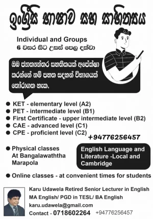 IELTS / PTE / TOEFL / English Literature and Language