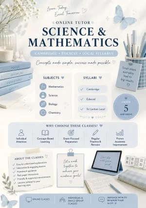 Online Science & Mathematics class for Edexcel / Cambridge syllabus