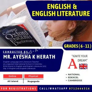 English Language and English Literature Classes by Mr. Ayesha K. Herath