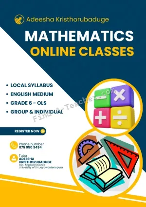 Maths & ICT Tuition – Grade 6 to O/L (Local Syllabus) Done by a Software Engineer. (0759503434)
