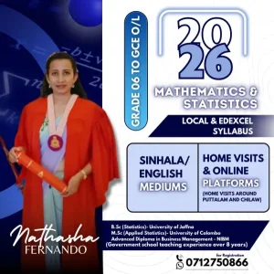 Online & Physical Mathematics and Statistics classes (Grade 6 to O/L & A/L - Local / Edexcel )