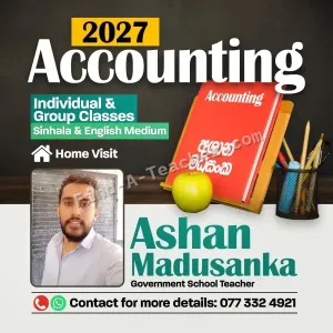 Accounting classes English and Sinhala medium