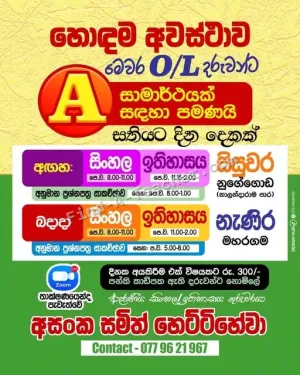 O/L History and Sinhala