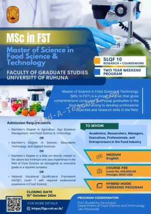 FST and MSc in FST