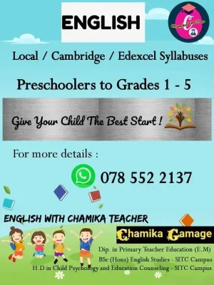 Tuition Preschool to Grade 5 - Local / Cambridge / Edexcel