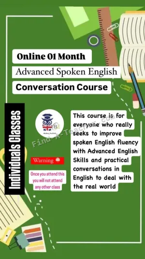 Online Spoken English 01 Month Course for Adults School Leavers
