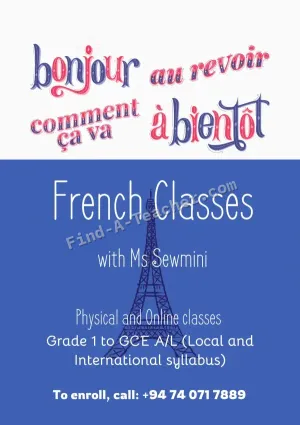 Let us Learn French! Tuition from Grade 3 to GCE A/L