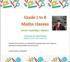 Grade 1 to 8 Maths (Sinhala / English Medium)