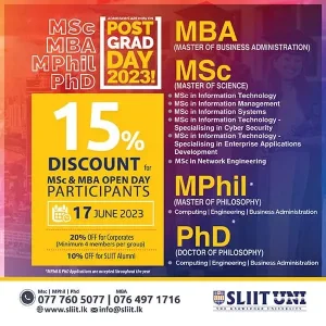MSc | MBA | MPhil | PhD programs by SLIIT UNI
