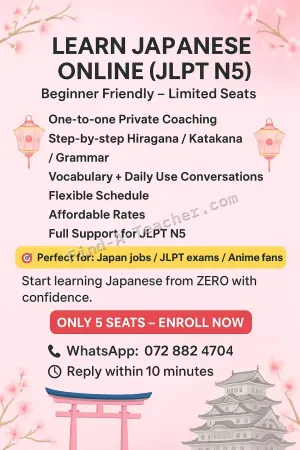 Online English & Japanese (JLPT N5) Classes | One-to-one