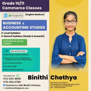 Business Studies & Accounting (English Medium - Local and International Syllabus)