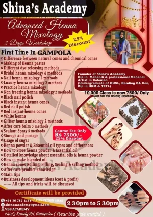 Advanced Henna Mixology - Gampola