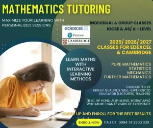 Mathematics Tutoring - Edexcel / Cambridge