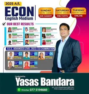 English medium A/L Economics Lessons
