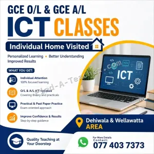 Individual / Group Classes GCE A/L ICT