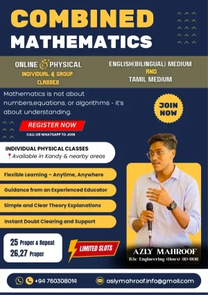 Expert Maths Teacher – Cambridge Edexcel & Local – O/L & A/L