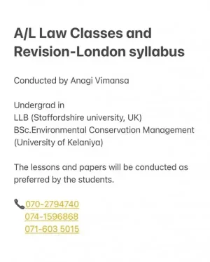 A/L Law Classes and Revision - London syllabus