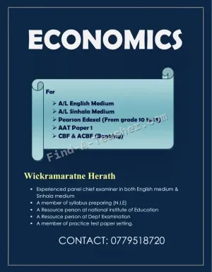 Economics A/L - Local and Edexcel - English and Sinhala Medium