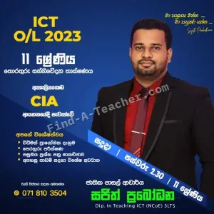 තොරතුරු හා සන්නිවේදන තාක්ෂණය (ICT) පන්ති දේශීය / අන්තර්ජාලය ඔස්සේ පවත්වන පන්ති